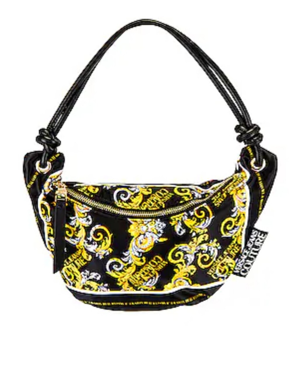 Versace Jeans Collection Black and Yellow Baroque Crossbody Bag